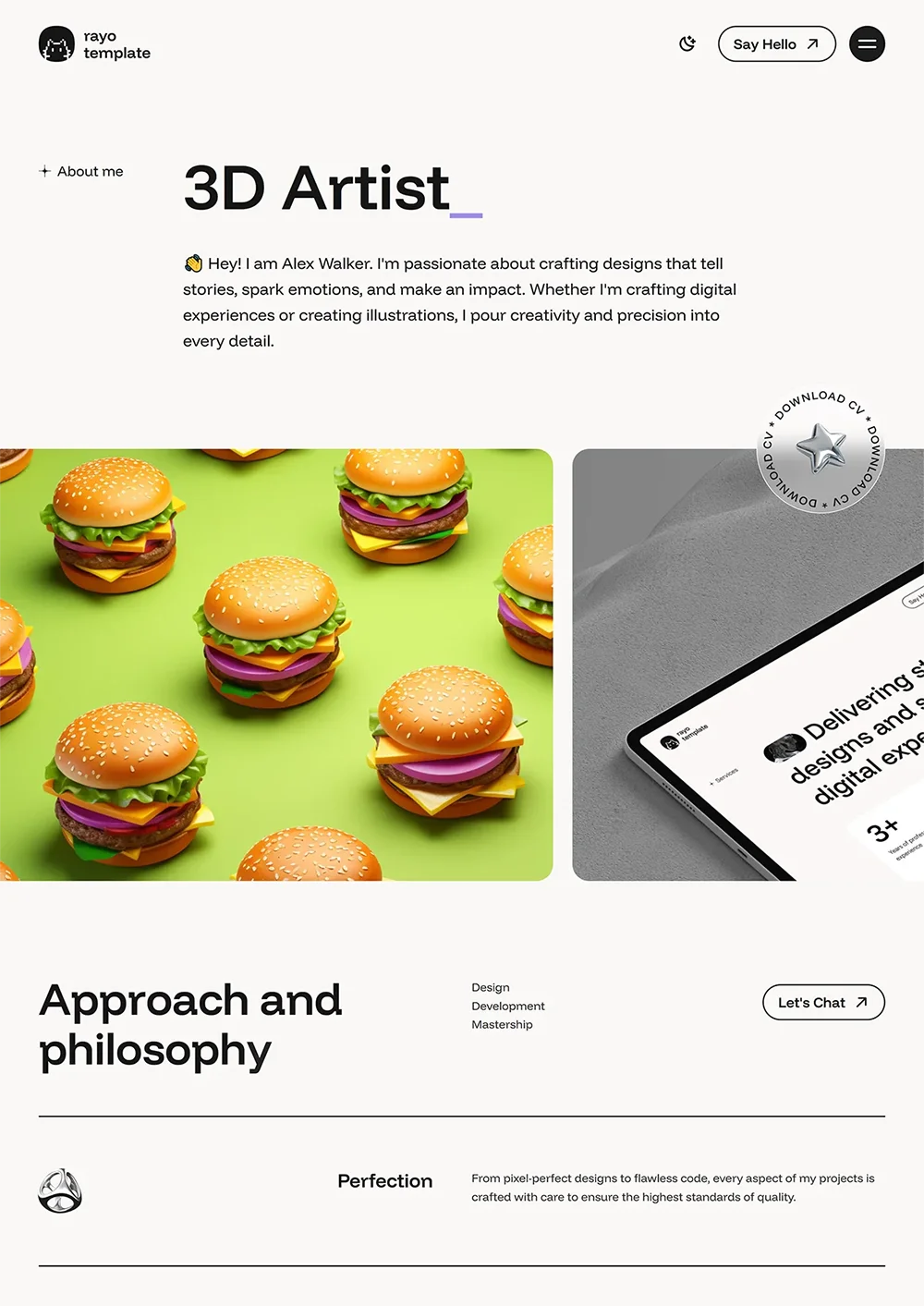 Rayo Template Image - About Me Page Link